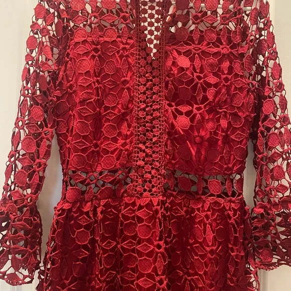 NEW Without Tag Burgandy Lace Dress Size M - Picture 3 of 10